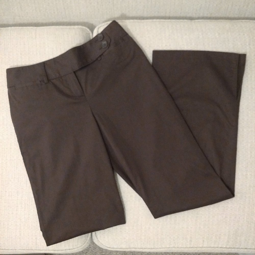 Loft Chocolate Brown Side Slits Wide Leg Pants Ann Pants